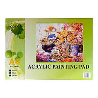 Альбом для рисования акриловыми красками А4 10 листов (склейка) 300 гр Зеленый Без бренда (BN7701)