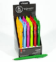 Ручка масляная синяя автомат Vinson Smart, soft touch (36шт/уп) Разноцветный Unison (R1)