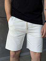 Мужские стильные трикотажные шорты (белые) отличные летние легкие не светятся длина до колена АPTC051 CHAMPAG