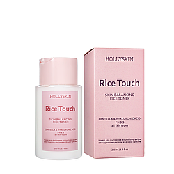 Тонер для обличчя для підтримки мікробіома шкіри Hollyskin Rice Touch Centella&Hyaluronic Acid 200 мл