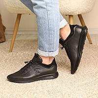 Кроссовки мужские кожаные черные кроссы для мужчины Sensey Кросівки чоловічі шкіряні чорні кроси для чоловіка