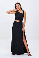 Платье VOLGINA вечернее длинное с разрезом на ноге XS черное (68966999) 001001XS