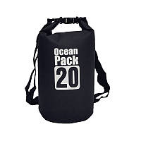 Водонепроницаемая сумка рюкзак гермомешок с шлейкой на плечо Ocean Pack 20 л Black (EP050353)