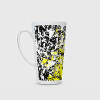 Чашка с принтом Латте «Белая и жёлтая краска»
