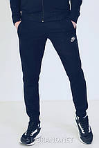 M (48). Чоловічі спортивні штани на манжетах з якісного трикотажу двунитки - темно сині, фото 2