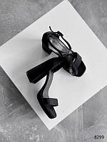 Черные женские босоножки на каблуке, босоножки Rosa 38,40р код 8299 40, 25.5