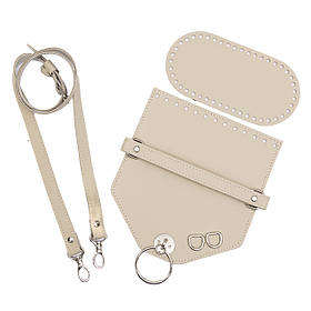 Комплект для сумки Монік зі шкіри, колір Слонова кістка