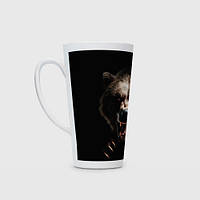 Чашка с принтом Латте «Бурый агрессивный медведь»