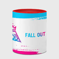 Чашка с принтом «Fall Out Boy neon gradient style: надпись и символ» (цвет чашки на