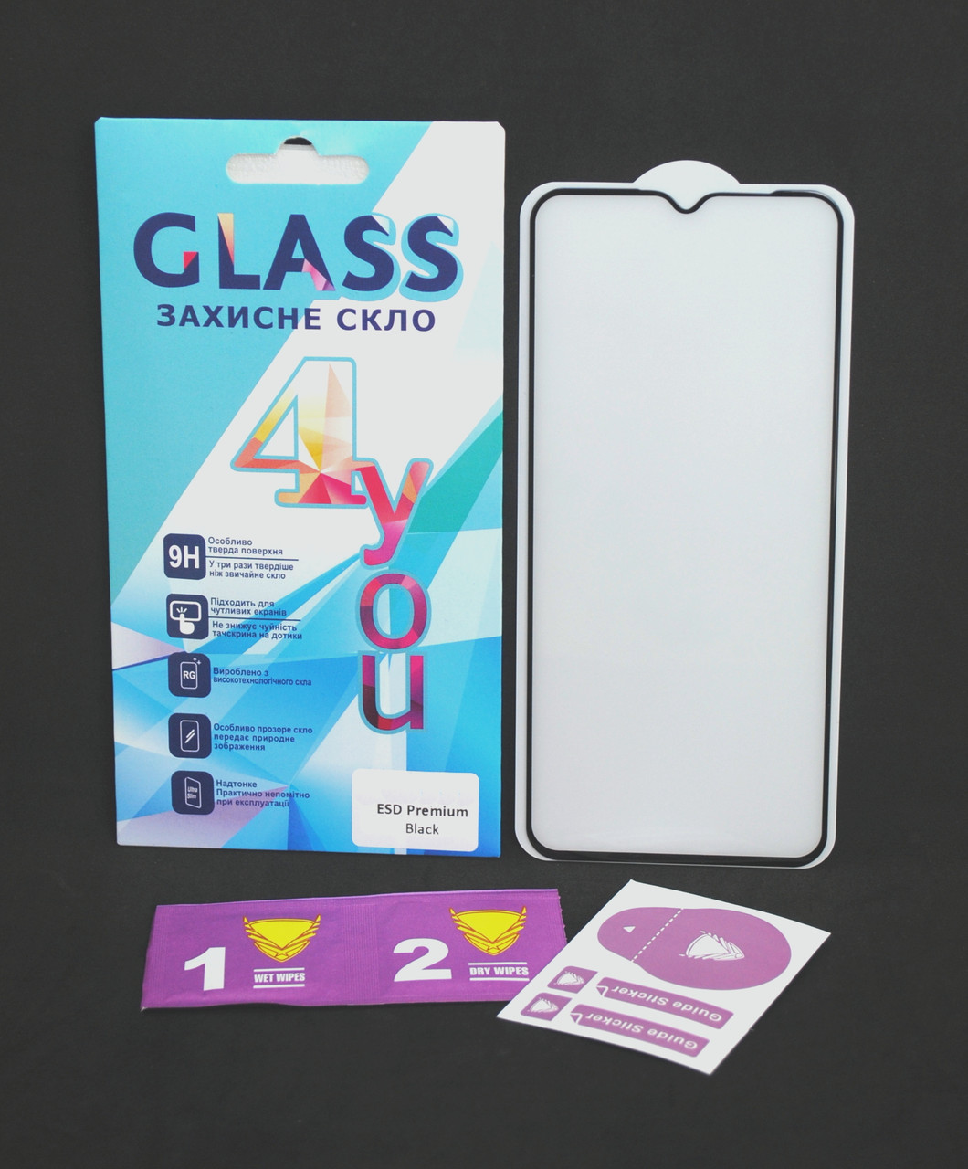Захисне скло Samsung A05(4G) ESD Premium Black 4you