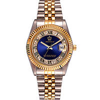 Женские часы Reginald Crystal Серебристые Фиолетовые с переливом Стальные с золотыми вставками Sensey Жіночий