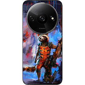 Силіконовий чохол Case для Xiaomi Redmi A3 з картинкою Єнот Ракета
