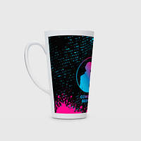 Чашка с принтом Латте «Cowboy Bebop - neon gradient»