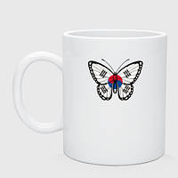 Чашка с принтом керамическая «Бабочка Южная Корея»