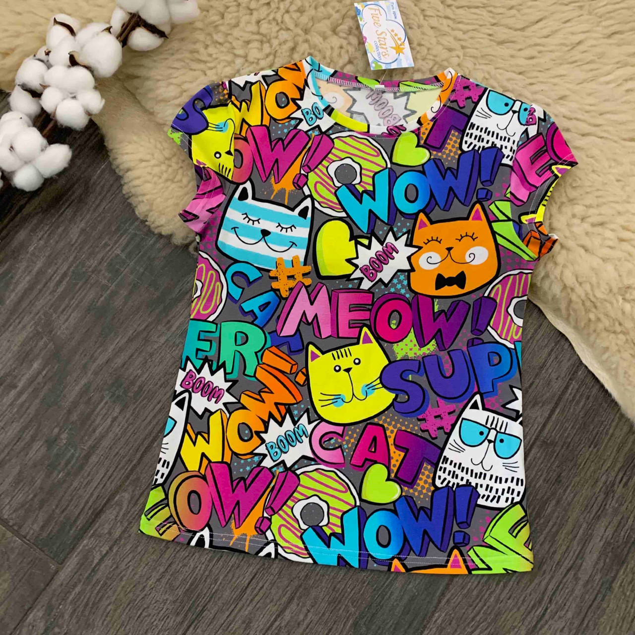 Дитяча футболка котики wow Five Stars 10794-98р
