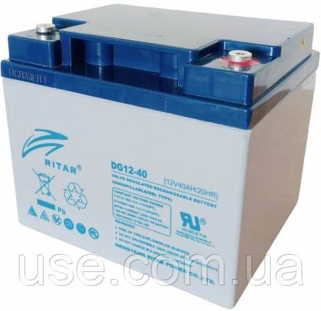 Акумулятор GEL 12В 40А*год, 40 Ампер*годин, А/год, А-год, Ah, AH, 12 Вольт, В, гелевий, АКБ, для електромоторів