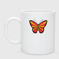 Чашка с принтом керамическая «Бабочка Северная Македония»