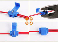 Набор клемм с врезным контактом для быстрого монтажа 0.75 - 2.5 мм Соединитель электрический 15 шт синий