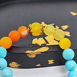 Чотки з натурального каміння жовтий агат і бірюза на 50 бусин, фото 7