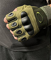 Тактические перчатки олива / Тактические перчатки без пальцев / Перчатки военные для ВСУ