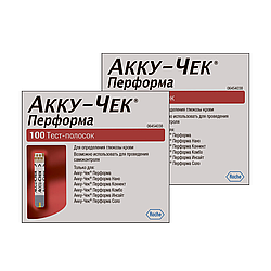 Тест-смужки Акку-Чек Перформа (Accu-Chek Performa) 100 шт. 2 паковання