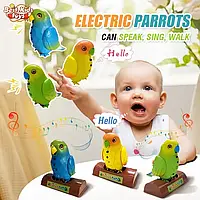 Интересный подарок ребенку интерактивная игрушка повторюшка говорящий попугай Funny Parrot голубого цвета