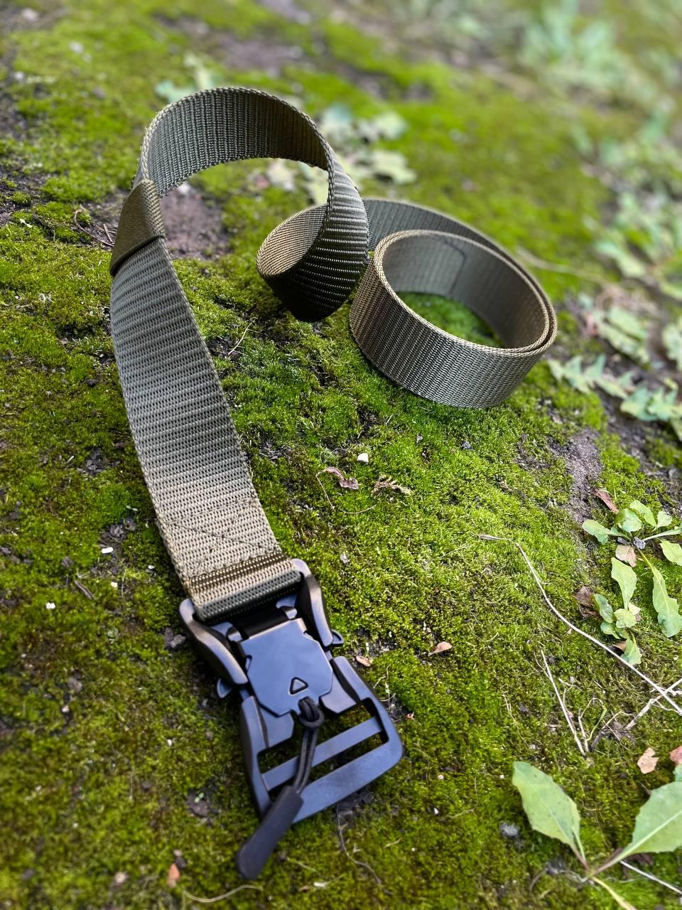 Тактический ремень кобра с магнитной пряжкой/ олива военный ремень - фото 1 - id-p2187168291