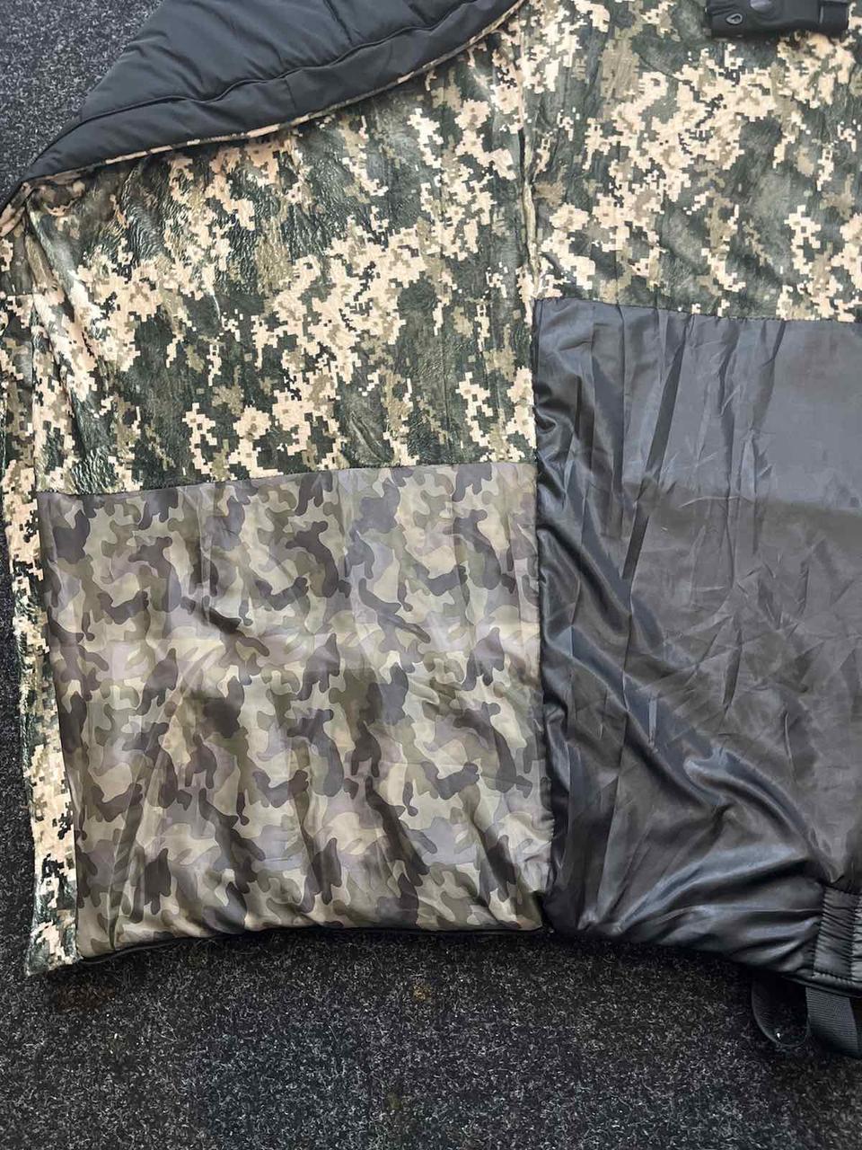Тактический кокон черный / Зимний мешок для ВСУ с капюшоном до -18 - фото 4 - id-p2187169910