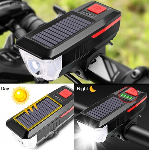 Сонячний велосипедний ліхтар, USB дисплей потужності що перезаряджається, передняя фара для велосипеда