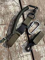 Набор тактических карабинов на стропе олива / металлический карабин G +страховой шнур тречик