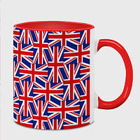 Чашка с принтом «Флаги Великобритании» (цвет чашки на выбор)