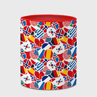 Чашка с принтом «Флаги стран мира» (цвет чашки на выбор)