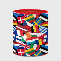 Чашка с принтом «Флаги стран Европейского Союза» (цвет чашки на выбор)