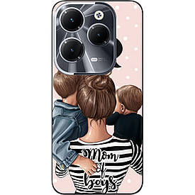 Силіконовий чохол Case для Infinix Hot 40 (X6836) з картинкою Мама та малюки