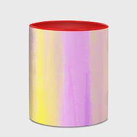 Чашка с принтом «Акварельный градиент желто - розовый» (цвет чашки на выбор)