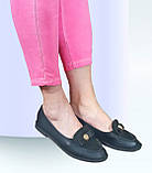 Мокасини туфлі жіночі чорні екошкіряні на повну ногу 36 37 38, фото 7