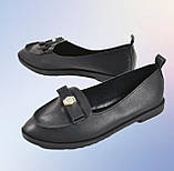 Мокасини туфлі жіночі чорні екошкіряні на повну ногу 36 37 38, фото 9