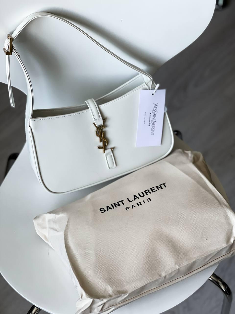 Трендова сумка багет Ів Сен Лоран Жіноча сумочка багет Yves Saint Laurent Біла брендова сумочка на плече