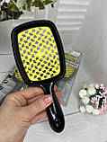 Гребінець для волосся Super Brush дбайливе розплутування (чорно-жовта), фото 6