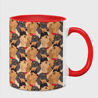 Чашка с принтом «Собаки породы Такса» (цвет чашки на выбор)