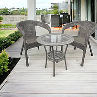 Набор садовой мебели IdealGarden MAS-RS - стол 60 см + 2 кресла | Серый