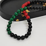 Четки з натурального каміння говліту, малахіт і онікс на 50 бусин, фото 4