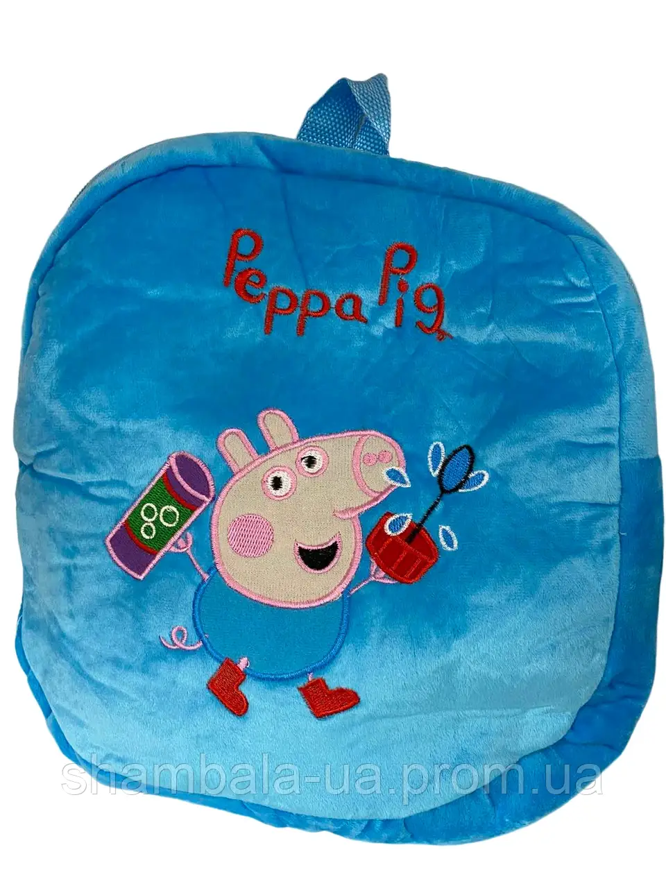 Дитячий плюшевий рюкзак малиновий Свинка Пеппа Peppa Pig (116136)