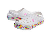 Шлепанцы Crocs Crocband Gem Band Clog LOGO White деткие Сабо Крокс 16,5 см