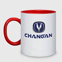 Чашка с принтом двухцветная «Changan лого» (цвет чашки на выбор)