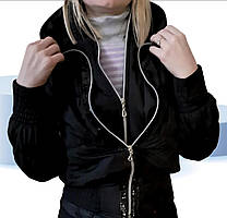 Куртка вітровка  коротка чорна жіноча 44 46