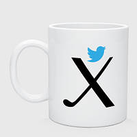 Чашка с принтом керамическая «Ребус Твиттер Лого»