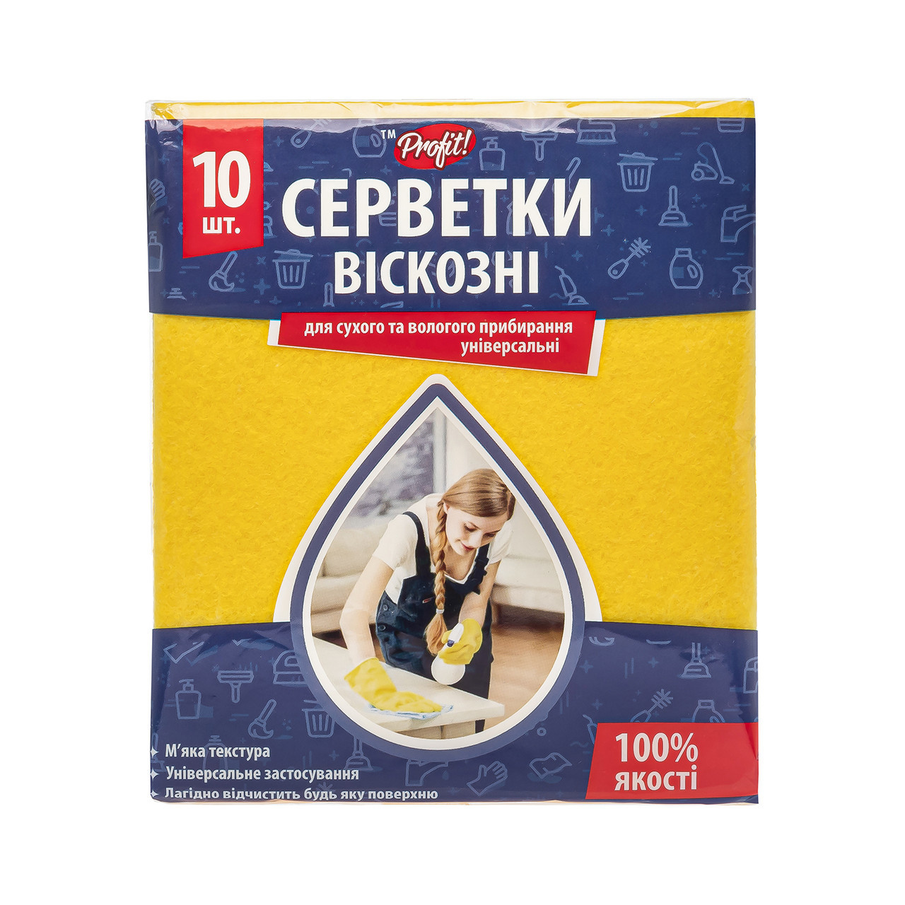 Серветки віскозні 10шт/уп "PROFIT"