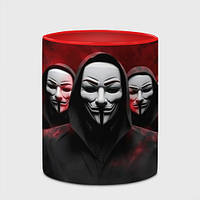 Чашка з принтом «Компанія анонімусів» (колір чашки на вибір)