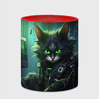 Чашка с принтом «Хакер кот» (цвет чашки на выбор)